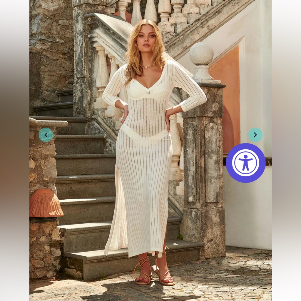 Melissa Odabash White Ribbed Maxi Dress